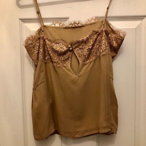 Liu Jo Camel Lace Camisole Blouse Size S NTW CLOSET CLEAR-OUT! - Picture 9 of 13